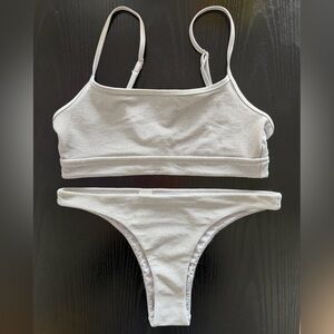 aerie Light Gray Sparkly Bikini Set